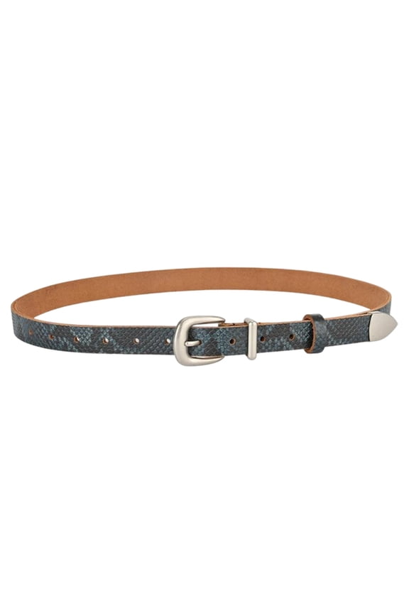 Classical Pin Clasp Design Leather Waist Belt Girdle With Snake Embossing