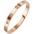thumbnail image 1 of Classical Plain Stainless Steel Cubic Zircon Filled Bangle Bracelet, 1 of 2