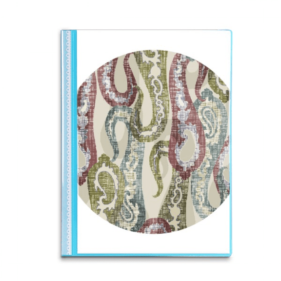 Classical Red Blue Green  Pattern Book Sheet Protectors Portfolio Binder Folder