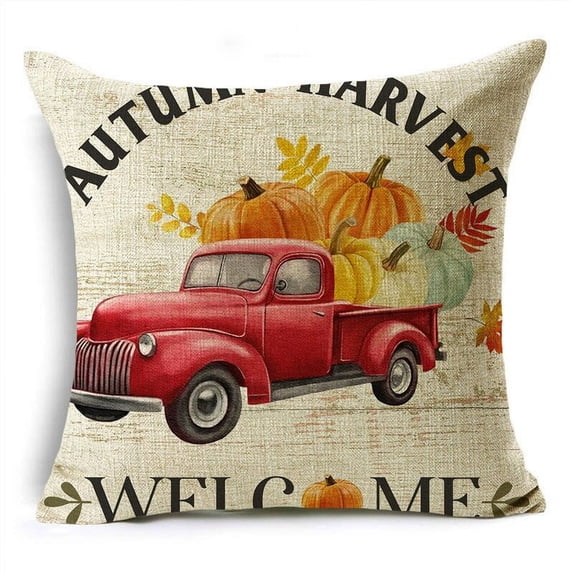 Classical Retro Fall Pumpkin Sunflowers Linen Throw Pillowcase Cushion Covers For Sofa Office Bedroom Decor Multiple Size