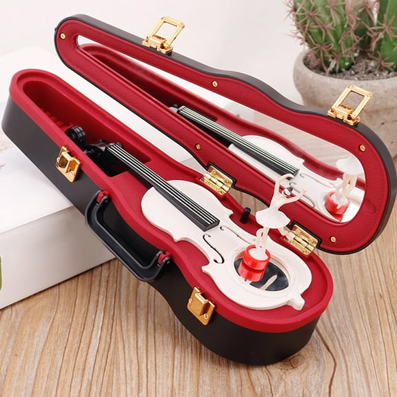 Classical Retro Music Box with Dancing Figure & Vanity Mirror, Interactive Wind-Up Violin Toy for Home Decor, Unique Artwork Gift for Kids & Adults