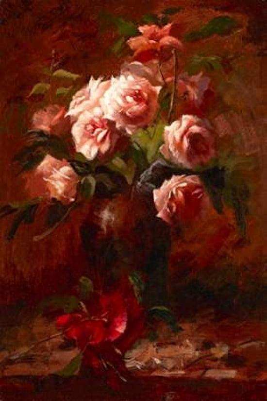 Classical Roses Canvas Art - Bowmy (12 x 18)