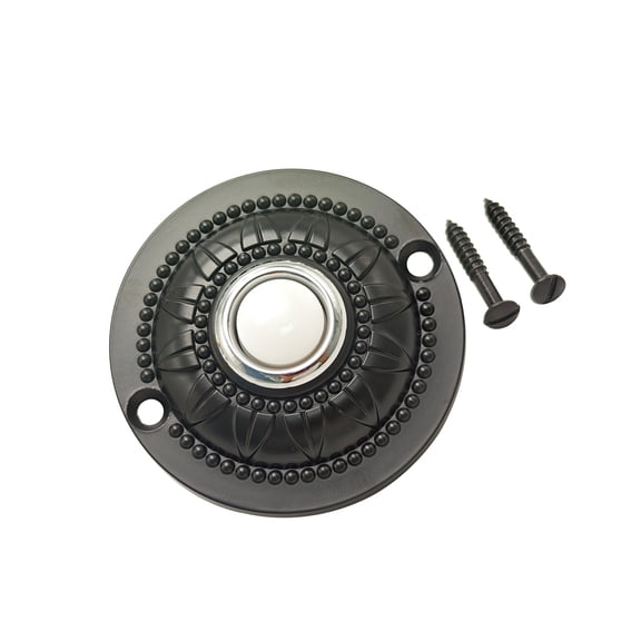 Classical Round Doorbell Button Weatherproof Metal Construction Easy Mounting with Light Simple Installs for Front Door