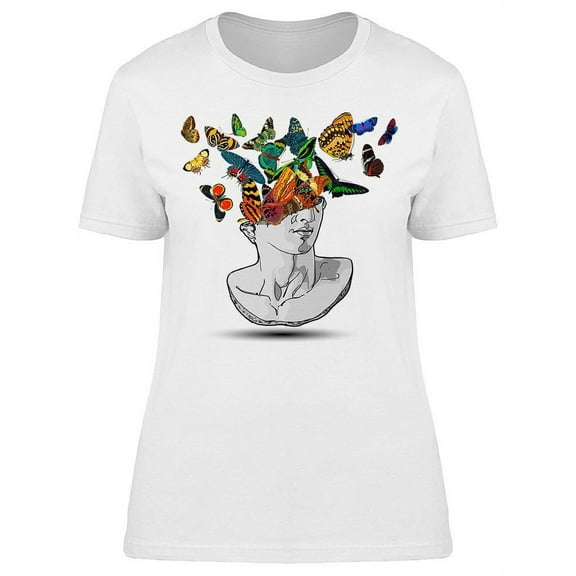 Classical Sculpture Butterflies T-Shirt Women -Image by Shutterstock, Female x-Large