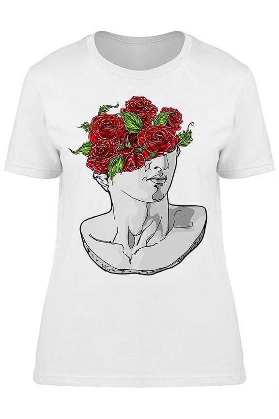 Classical Sculpture Roses T-Shirt Women -Image by Shutterstock, Female 3X-Large