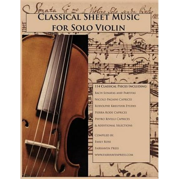 Classical Sheet Music for Solo Violin (Paperback)