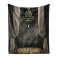 thumbnail image 1 of Classical Soft Flannel Fleece Blanket, Ball Room Chandelier Look Illustration in Dark Tones Medieval Antique Times, Cozy Plush for Indoor and Outdoor Use, 60" x 80", Black and Sepia, by Ambesonne, 1 of 5