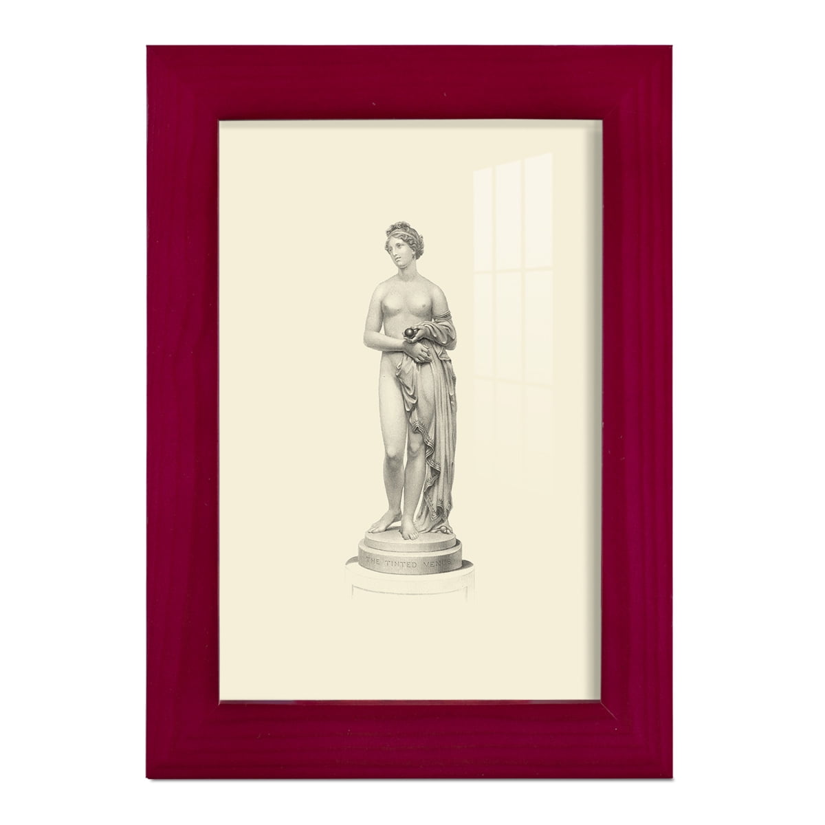 Classical Statuary I -Framed Print w/glass-Cherry Red
