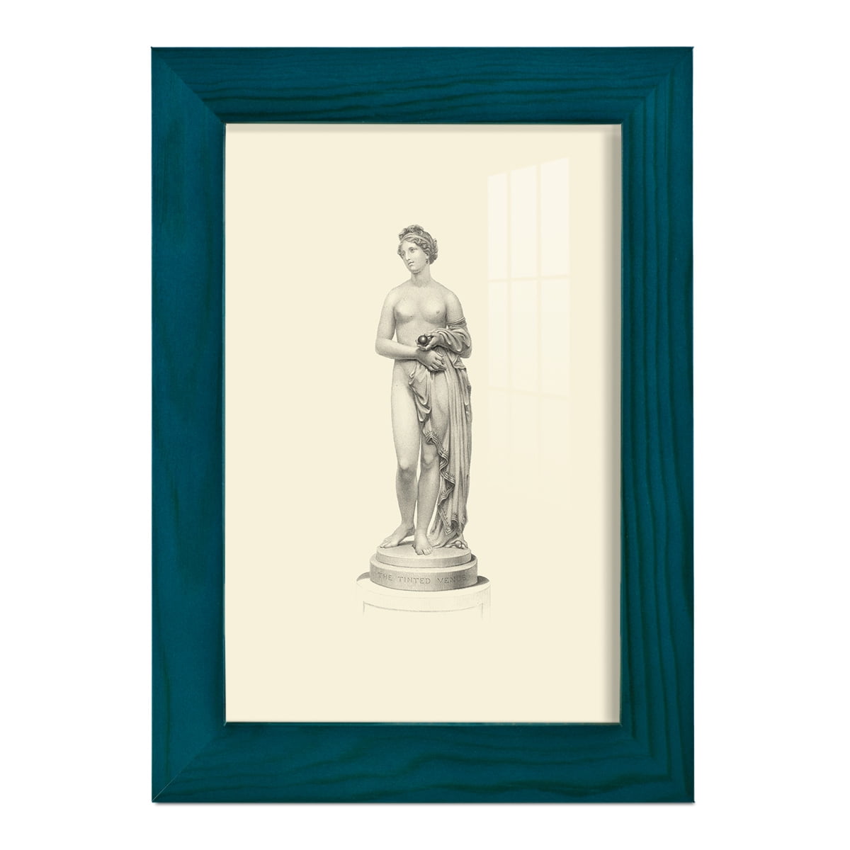 Classical Statuary I -Framed Print w/glass-Ocean Blue