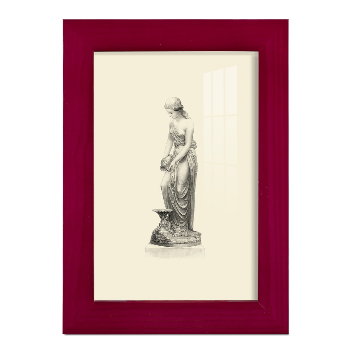Classical Statuary II -Framed Print w/glass-Cherry Red