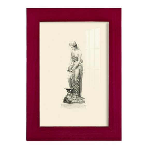 Classical Statuary II -Framed Print w/glass-Cherry Red