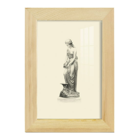 Classical Statuary II -Framed Print w/glass-Natural Wood