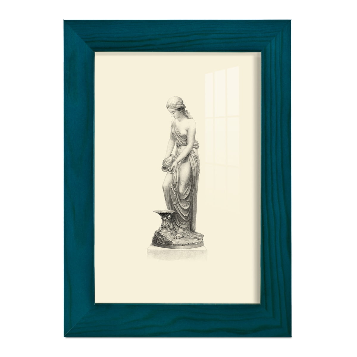 Classical Statuary II -Framed Print w/glass-Ocean Blue
