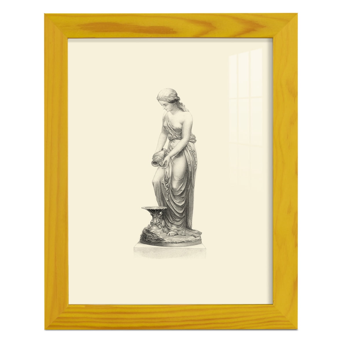 Classical Statuary II -Framed Print w/glass-Sunflower Yellow