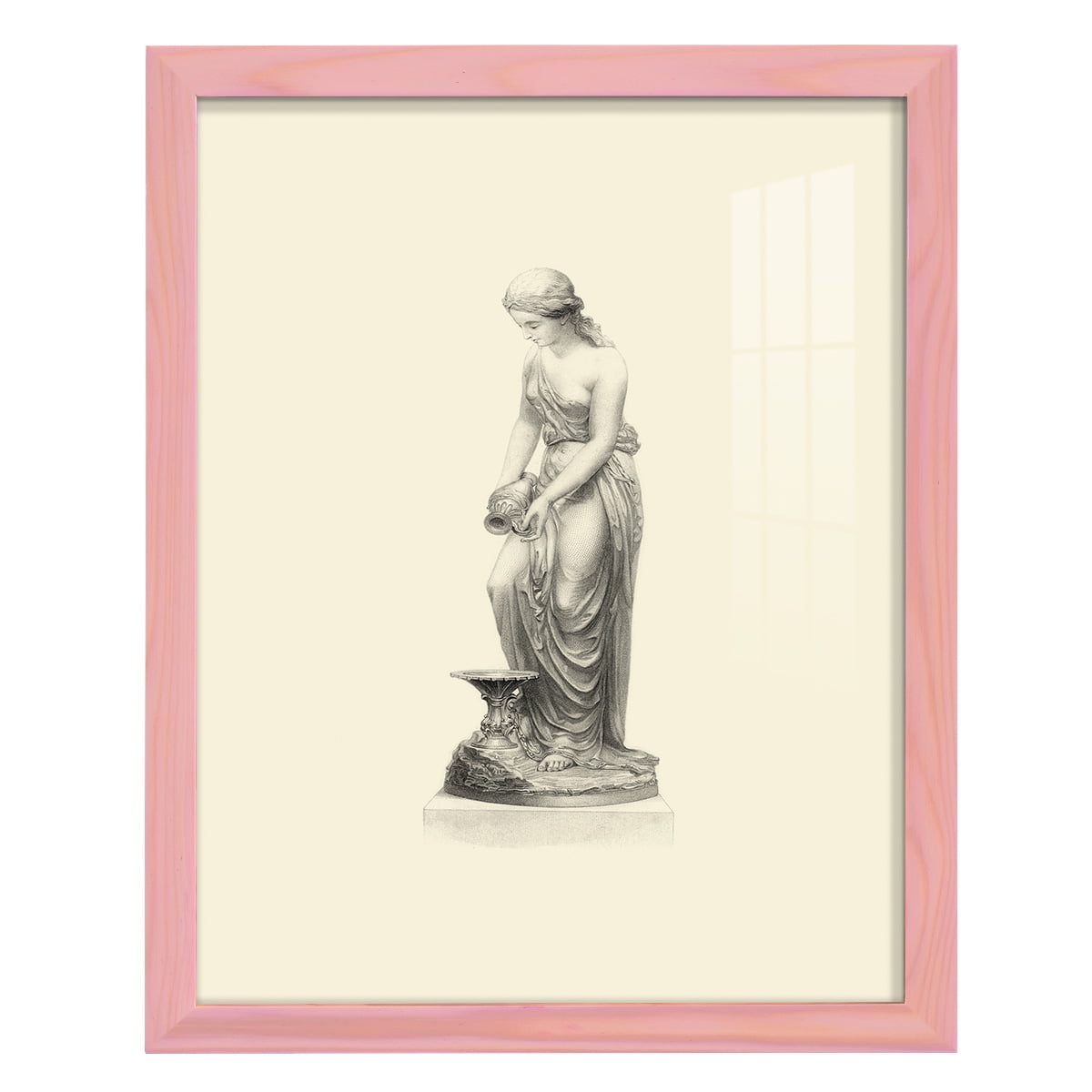Classical Statuary II -Framed Print w/glass-Sunset Pink