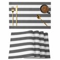 thumbnail image 1 of Classical Stripe Placemats Set of 4 Dark Grey Place Mats Table Mats Kitchen Dining Home Outdoor Party Table Decoration, 1 of 9