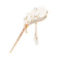 thumbnail image 1 of Classical Style Flower Metal Rhinestones Hairpin, Rose Gold, 1 of 1