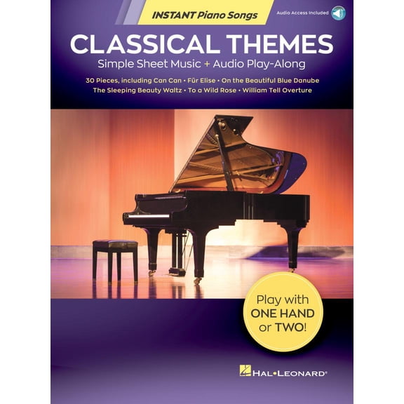 Hal Leonard Classical Themes - Instant Piano Songs - Simple Sheet Music Audio Play-Along Book/Audio Online