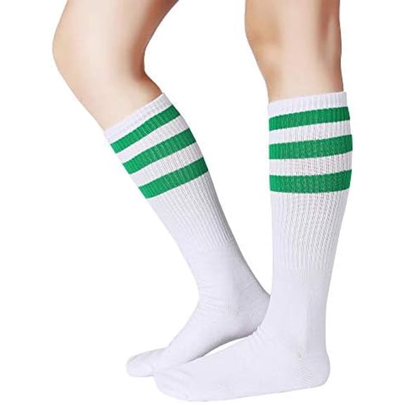 Classical Triple Stripes Soft Cotton Over-the-Calf Retro Tube Socks