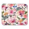 thumbnail image 1 of Classical Vintage Floral Watercolor Bouquet of English Roses and Wildflowers Botanical Natural on White Mousepad Mouse Pad Mouse Mat 9x10 inch, 1 of 3