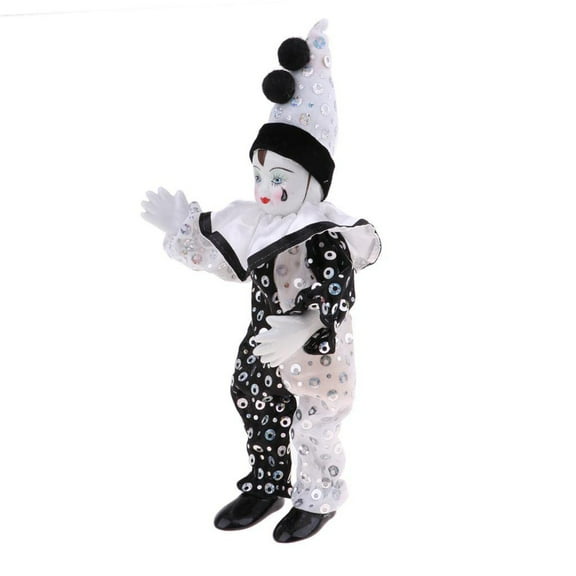 Classical White Ceramic Clown Doll With Delicate Paintwork Display Decoration Great for Desk Shelf Tabletop Ornament