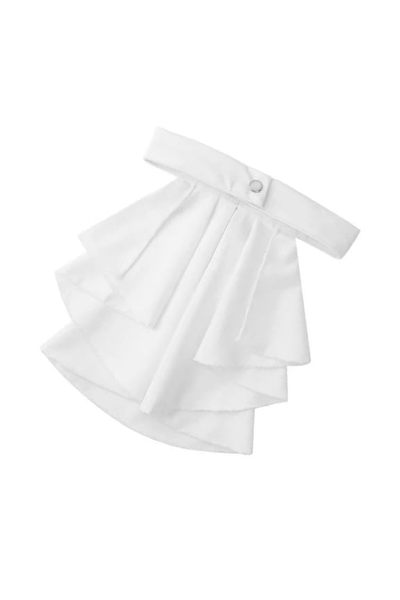 Classical White Jabot Tie with Ruffled Victorian Colonial Neckwear False Collar for Formal Occasion and Performances