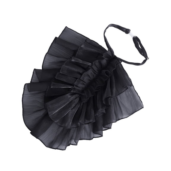 Classical White Layered Flouncing Detachable Collar Soft Jabot Neck Accessory For Office Or Date