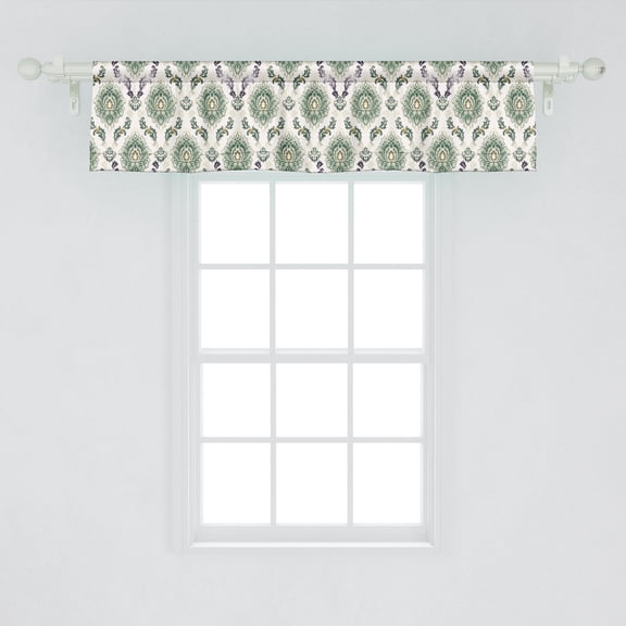 Ambesonne Classical Valance Pack of 2, Orient Damask Pattern, 54"X12", Multicolor