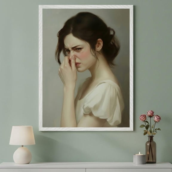Classical Woman Nose Portrait Wall Decor Unframed Paper Print