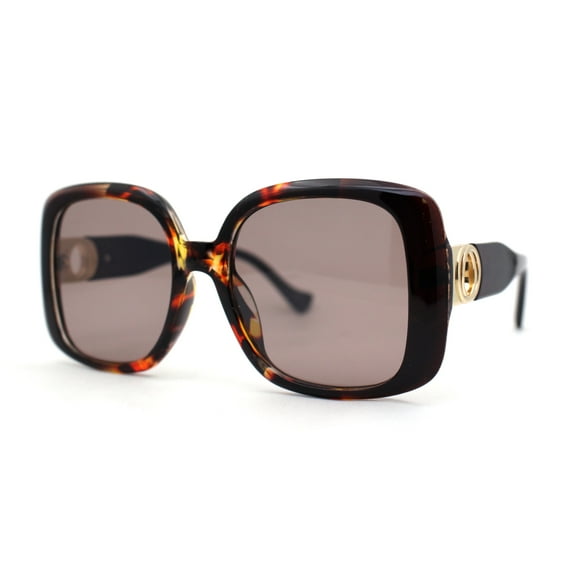 Classical Womens Oversize 1990s Oversized Butterfly Fashion Sunglasses Tortoise Solid Brown