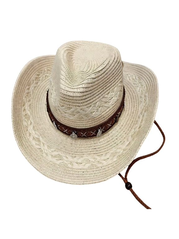 Classical Woven Sun Hat With Drawstring Design Unisex Wide Brims Straw Hat For Beach Hiking Gardening Outdoor Activity