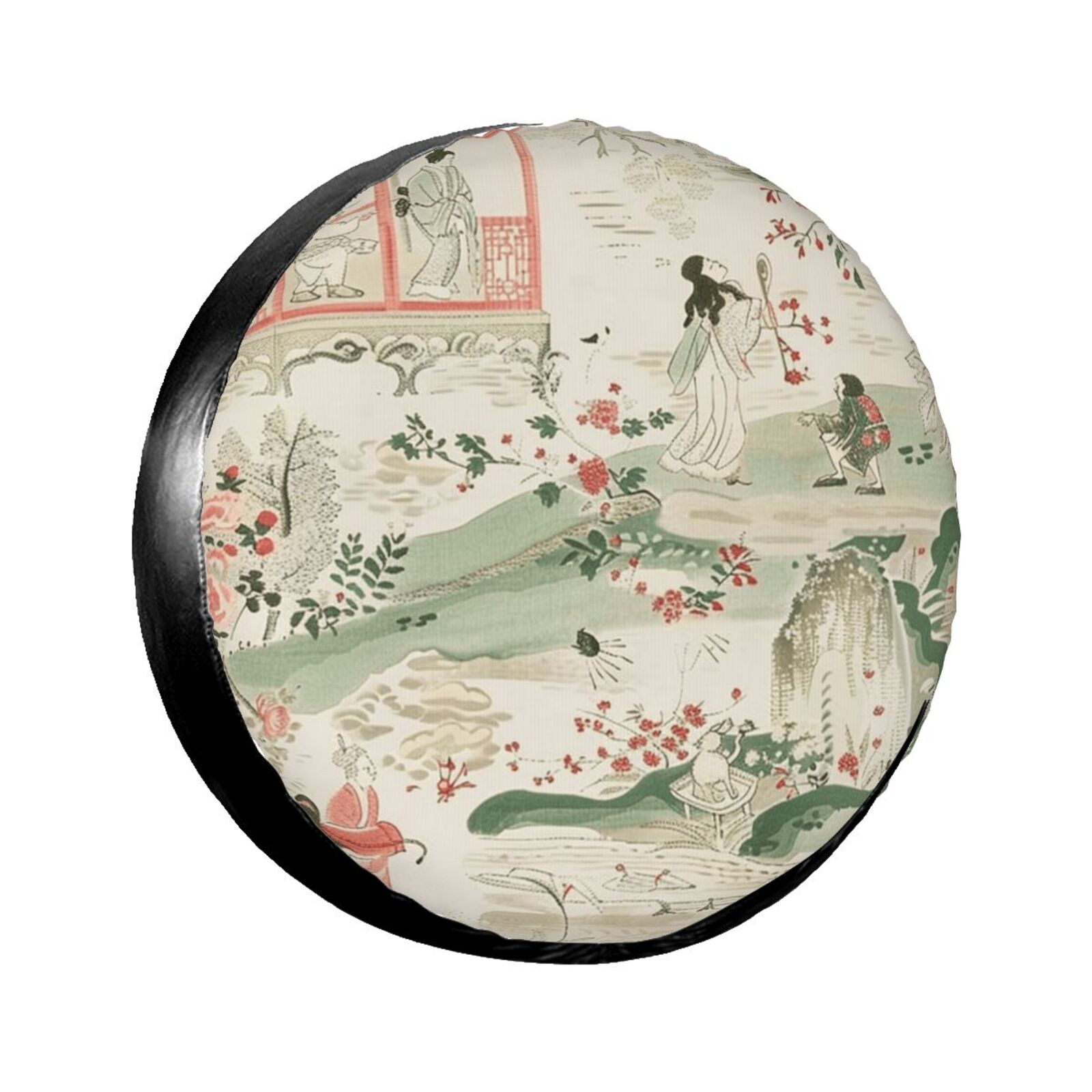 Classical art map Camping spare tire cover, wheel protector, weather