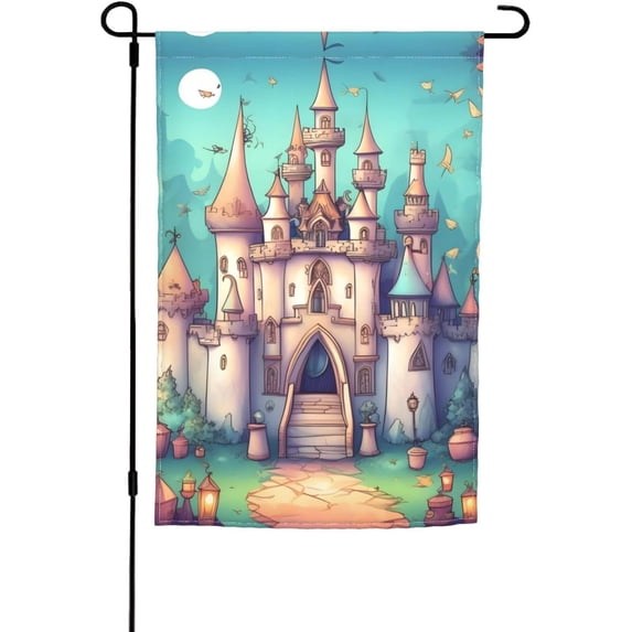 Classical castle Printed Garden Decorative Flag 12x18 Inch Flag for Use ...