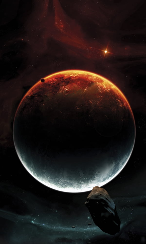 Classical two colored space scene Canvas Art - Tobias RoetschStocktrek Images (11 x 19)