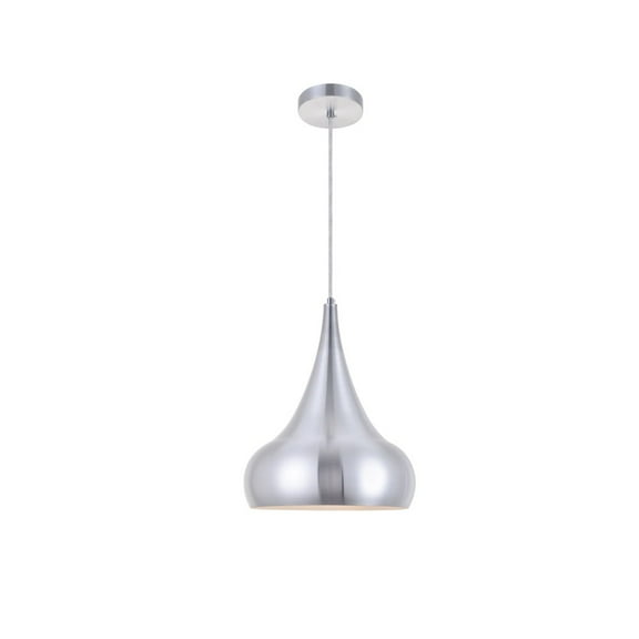 Classically Modern Ceiling Decorative Aluminum Circa 1 Light Burnished Nickel Pendant - 11.5"Lx11.5"Wx15"H