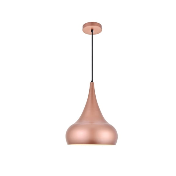 Classically Modern Ceiling Decorative Aluminum Circa 1 Light Honey Gold Pendant - 11.5"Lx11.5"Wx15"H