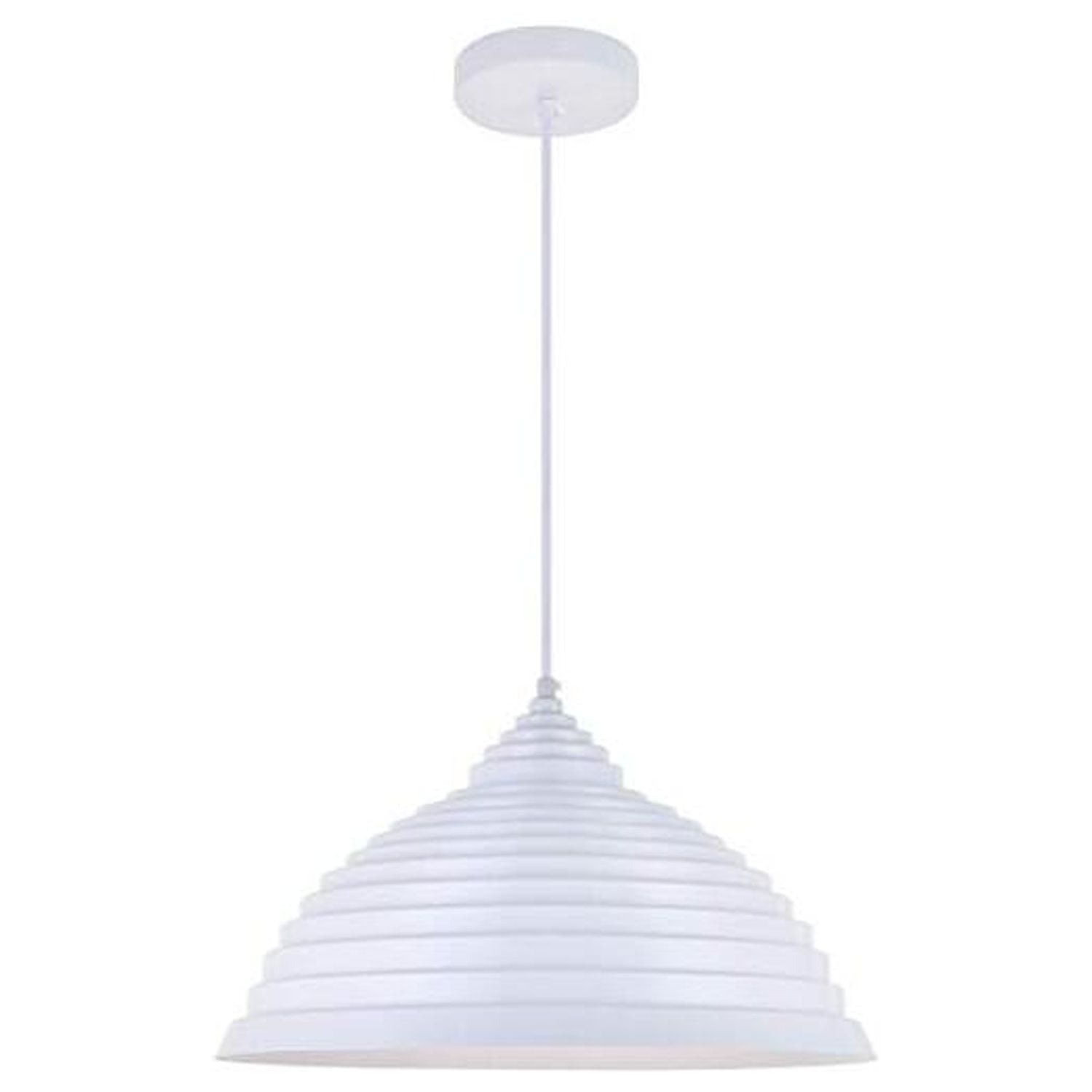Circa Contemporary White Aluminum Dome Pendant 15.5"x9.5"