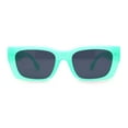 thumbnail image 1 of Classically Square Narrow Rectangle Plastic Womens Sunglasses Blue Black, 1 of 4