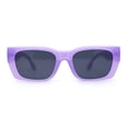 thumbnail image 1 of Classically Square Narrow Rectangle Plastic Womens Sunglasses Purple Black, 1 of 4