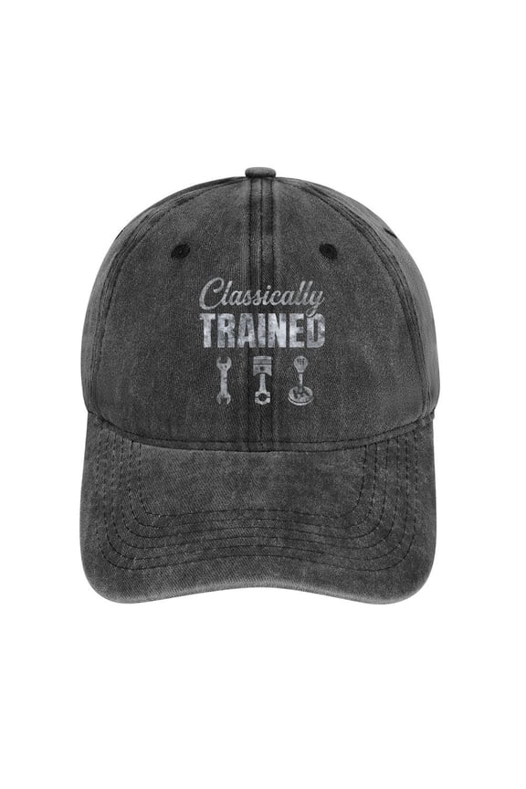 Classically Trained Charcoal Baseball Cap for Men Women, Adjustable Snapback Hats Cotton Hat