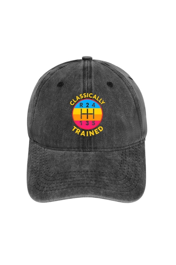 Classically Trained Charcoal Baseball Cap for Men Women, Adjustable Snapback Hats Cotton Hat