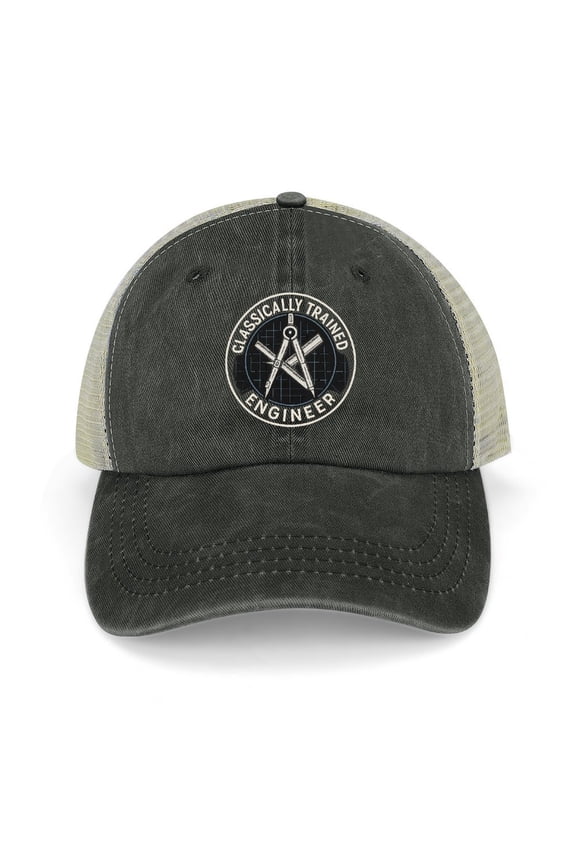 Classically Trained Engineer Black Baseball Cap for Men Women, Adjustable Snapback Hats Trucker Hat