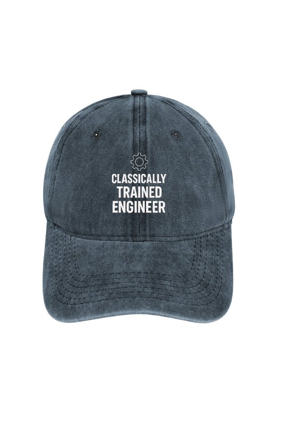 Classically Trained Engineer Navy Classic Unisex Cotton Adjustable Baseball Cap – Plain Dad Hat