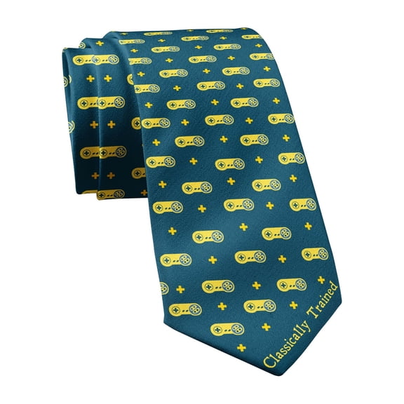 Classically Trained Necktie Novelty Ties for Men Video Game Tie Nerdy Necktie Funny Ties
