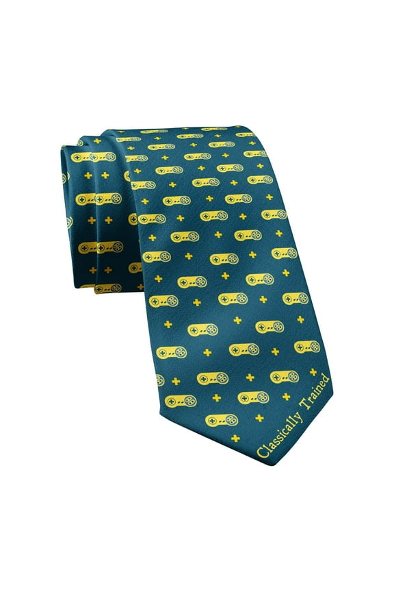 Classically Trained Necktie Novelty Ties for Men Video Game Tie Nerdy Necktie Funny Ties