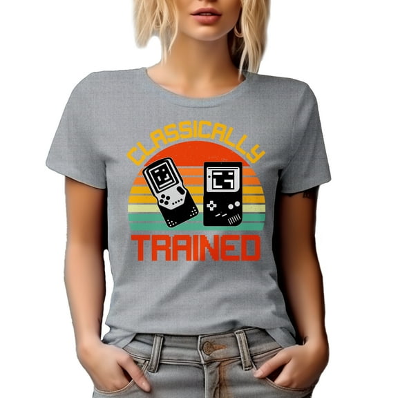 Classically Trained, Retro Video Gamer, Heather Grey T-Shirt, 2XL