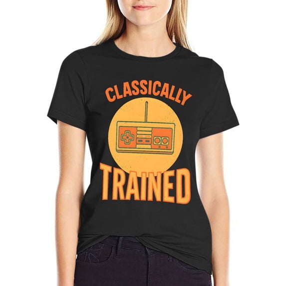 Classically Trained Women’s Cotton Short Sleeve T-Shirt HD Graphic Print Casual Crew Neck Tee 3XL