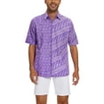 thumbnail image 1 of Classicmod Purple Cotton Hand Block Hawaiian Batik Men's casual button Summer Beach shirt Size XL, 1 of 5