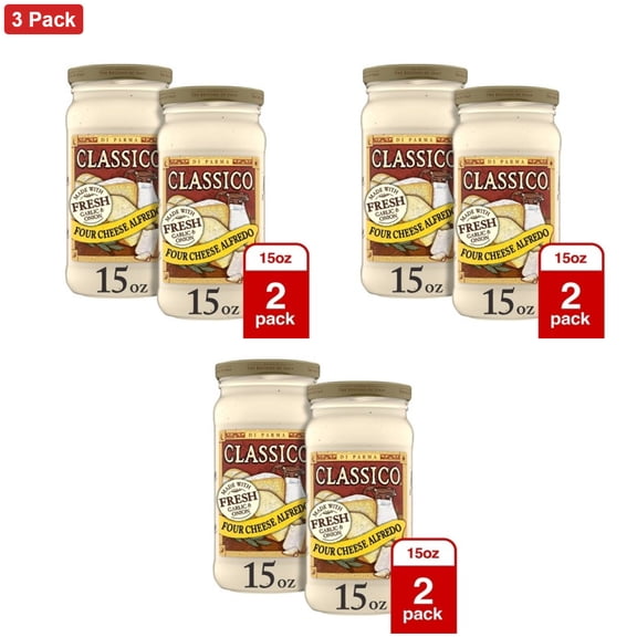 Classico 2 Pack/15oz Each Four Cheese Alfredo Pasta Sauce