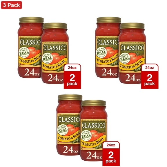 Classico 2 Pack/24oz Each Tomato and Basil Pasta Sauce